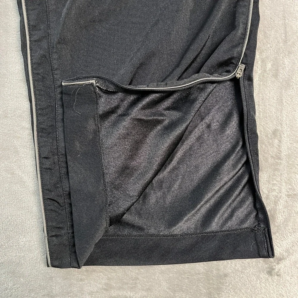 Vintage Nike Basketball Baggy Track Pants Black White Ankle Zip Womens Large EUC